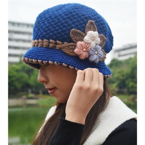 Women\'s Flowers Knitted-Woolen-Hat Fashion Beanie Hat main image 6